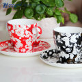 250ml Rot und Schwarz Starke Farbe Fine Bone China Design Ihre eigene Keramik Kaffeetasse